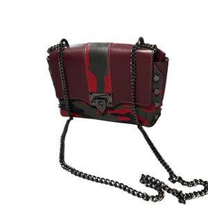 Printed Leather Shoulder Handbag Made In Italy Size 9'' x 6''